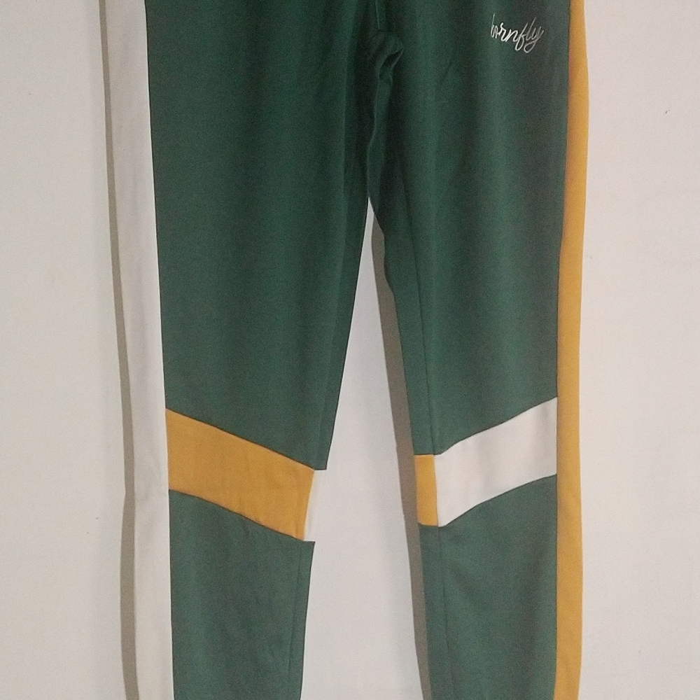 Born Fly Green and Yellow Track Pants